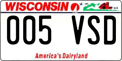 WI license plate 005VSD