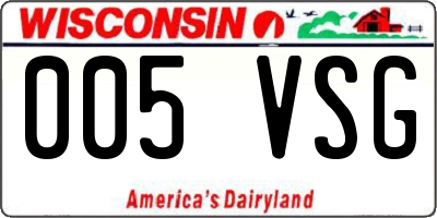 WI license plate 005VSG