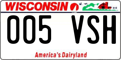 WI license plate 005VSH