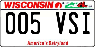 WI license plate 005VSI
