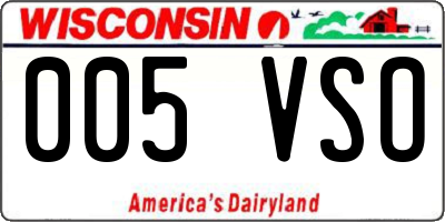 WI license plate 005VSO