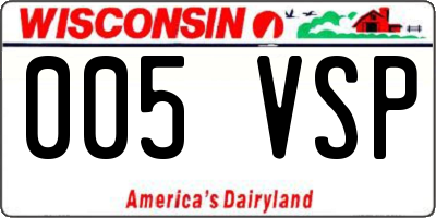 WI license plate 005VSP