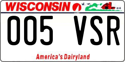 WI license plate 005VSR