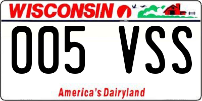 WI license plate 005VSS