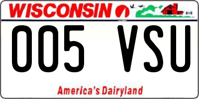 WI license plate 005VSU