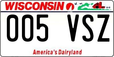 WI license plate 005VSZ