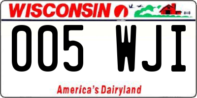 WI license plate 005WJI