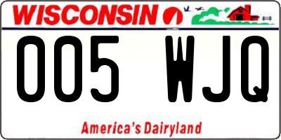WI license plate 005WJQ