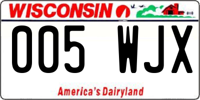 WI license plate 005WJX