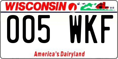 WI license plate 005WKF