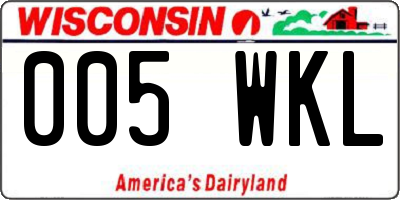 WI license plate 005WKL