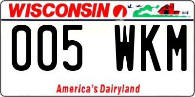 WI license plate 005WKM