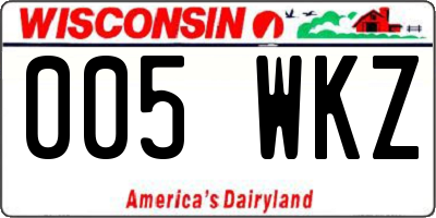 WI license plate 005WKZ