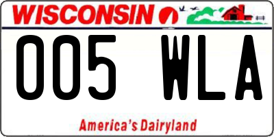 WI license plate 005WLA