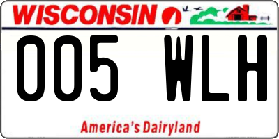 WI license plate 005WLH