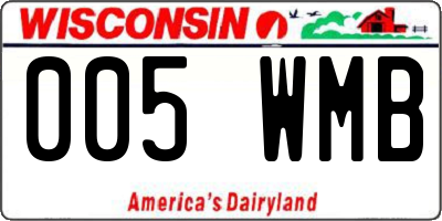 WI license plate 005WMB