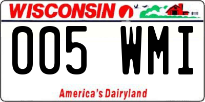 WI license plate 005WMI