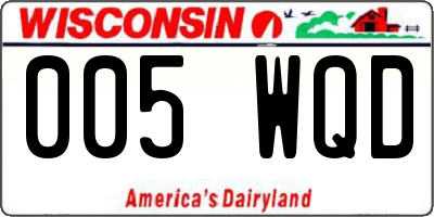 WI license plate 005WQD