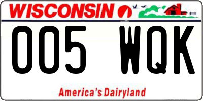 WI license plate 005WQK