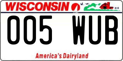 WI license plate 005WUB