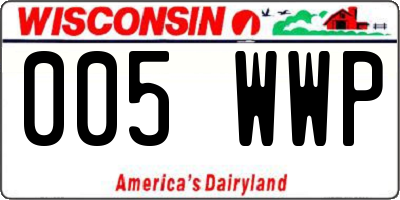 WI license plate 005WWP