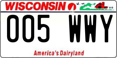 WI license plate 005WWY
