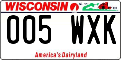 WI license plate 005WXK