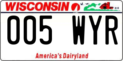 WI license plate 005WYR
