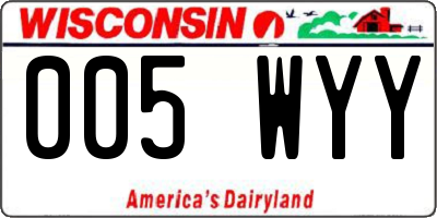 WI license plate 005WYY