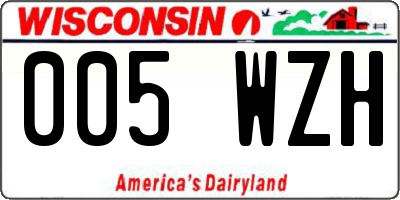 WI license plate 005WZH