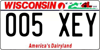 WI license plate 005XEY