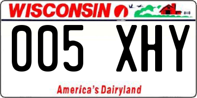WI license plate 005XHY