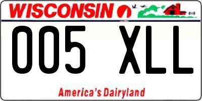 WI license plate 005XLL
