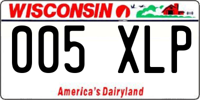 WI license plate 005XLP