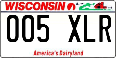 WI license plate 005XLR