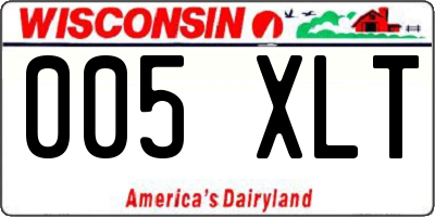 WI license plate 005XLT