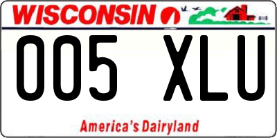 WI license plate 005XLU