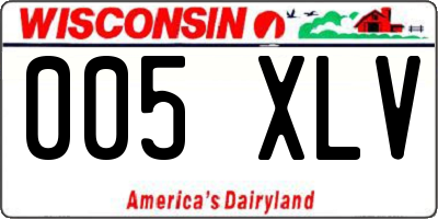 WI license plate 005XLV