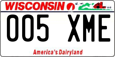 WI license plate 005XME