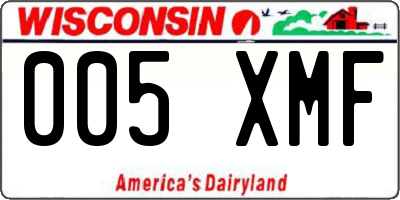 WI license plate 005XMF