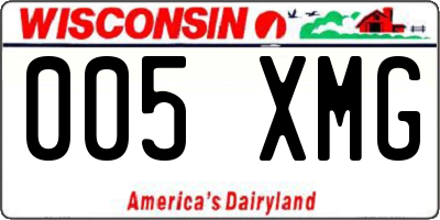 WI license plate 005XMG