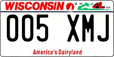 WI license plate 005XMJ