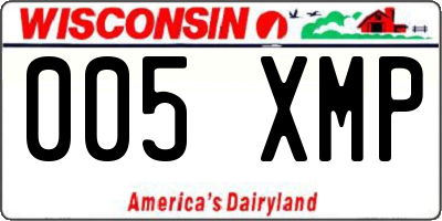 WI license plate 005XMP