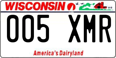 WI license plate 005XMR