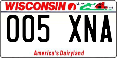 WI license plate 005XNA