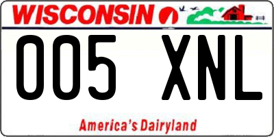 WI license plate 005XNL