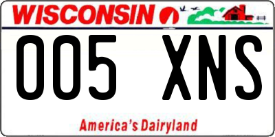 WI license plate 005XNS