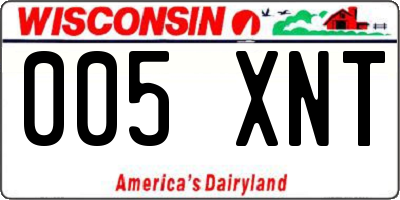 WI license plate 005XNT