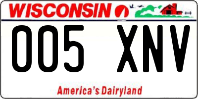 WI license plate 005XNV