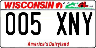 WI license plate 005XNY